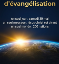 JOURNÉE MONDIALE D&rsquo;EVANGELISATION : Samedi 30 mai 2026